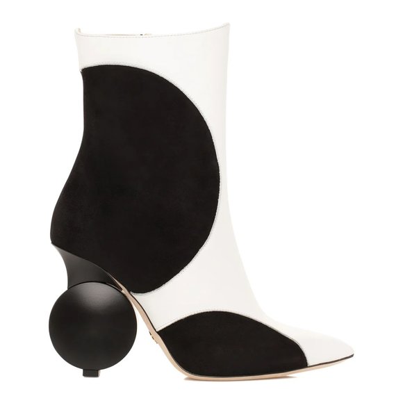 Tori Soudan Julee Black & White Ankle Boot - Size EU 36.5 / US 6 - Picture 2 of 6